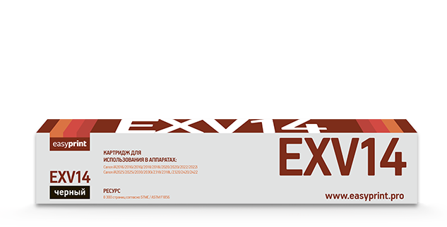 Тонер-картридж EasyPrint LC-EXV14 для Canon iR-2016/2016i/2016J/2018/2018i/2020/2020i/2022/2022i/2025i/2030i/2420/2422 (8300 стр.) черный