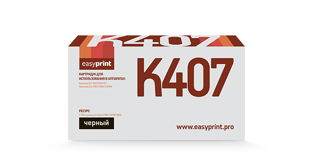 Картридж EasyPrint LS-K407 для Samsung CLP-320/320N/325/CLX-3185/3185N/3185FN (1500 стр.) черный, с чипом